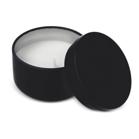 Vela vegetal sin aroma Asana en lata reciclada Negro | sin montaje de publicidad | no disponible | no disponible