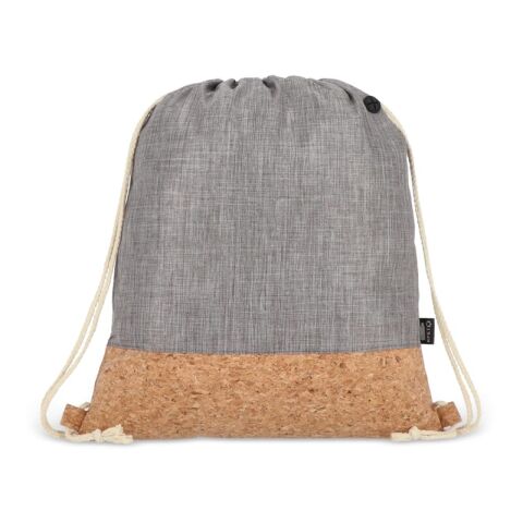 Bolsa con cordón R-PET y corcho 35 x 40cm Gris