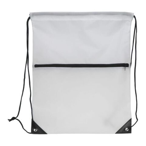 Bolsa con cordón 210T R-PET con cremallera Blanco | sin montaje de publicidad | no disponible | no disponible | no disponible
