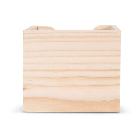 Bloque de notas 10x10x8.5cm FSC en caja de cubo de madera Natural | sin montaje de publicidad | no disponible | no disponible | no disponible