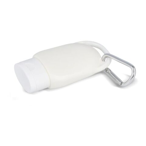 Loción solar con mosquetón SPF30 material reciclado Blanco | sin montaje de publicidad | no disponible | no disponible