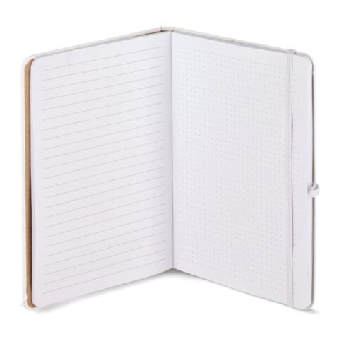 Cuaderno Olmo tapa dura PU A5 con notas adhesivas Blanco