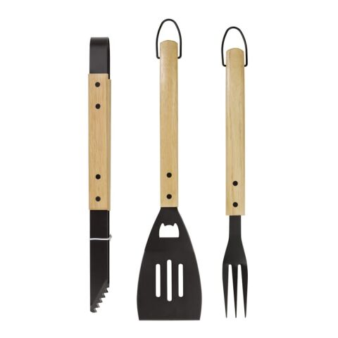 Kit de utensilios de madera para barbacoa Natural | sin montaje de publicidad | no disponible | no disponible | no disponible