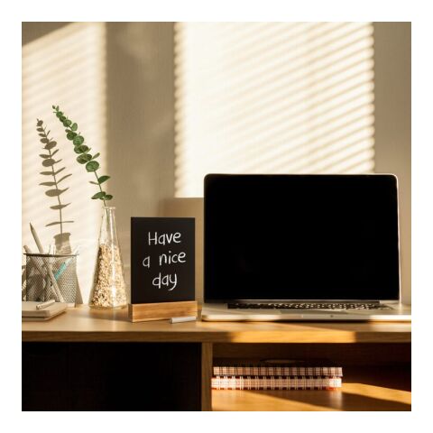 Pizarra en soporte de madera Natural | sin montaje de publicidad | no disponible | no disponible