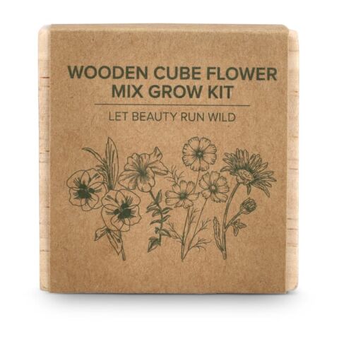 Juego de maceteros de madera FSC - Mezcla de flores Natural | sin montaje de publicidad | no disponible | no disponible