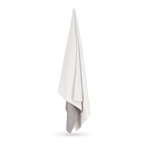 Toalla de secado rápido R-PET 70x140cm sublimación Blanco-Gris | sin montaje de publicidad | no disponible | no disponible