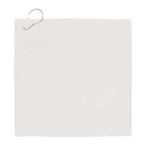 Toalla de golf de secado rápido con gancho R-PET 30x30cm sublimación Blanco-Gris | sin montaje de publicidad | no disponible | no disponible