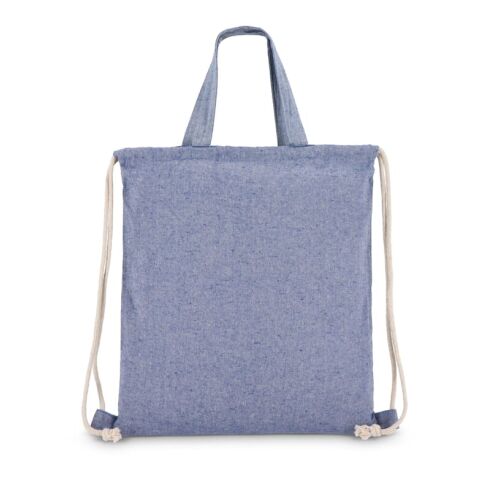 Bolsa de cordón algodón reciclado 38x42cm Azul / Blanco | sin montaje de publicidad | no disponible | no disponible | no disponible
