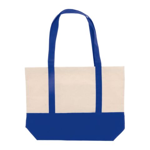 Bolsa de playa lona de algodón OEKO-TEX® 280g/m² 42x10x30cm Azul / Blanco | sin montaje de publicidad | no disponible | no disponible | no disponible