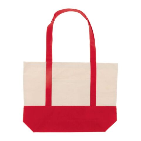 Bolsa de playa lona de algodón OEKO-TEX® 280g/m² 42x10x30cm Rojo / Blanco | sin montaje de publicidad | no disponible | no disponible | no disponible