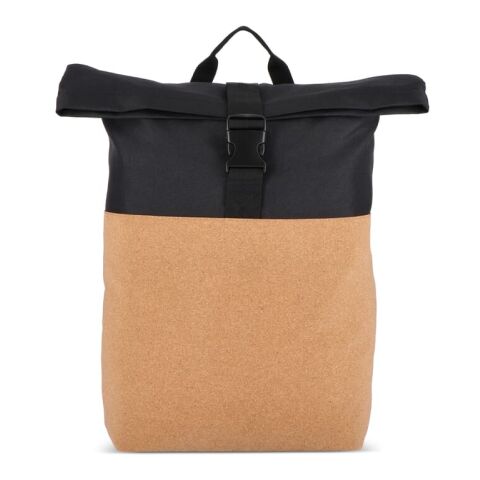 Mochila Rolltop corcho y R-PET 18L Negro | sin montaje de publicidad | no disponible | no disponible | no disponible