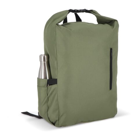 R-PET 600D Mochila con hebilla enrollable 20L Verde oliva | sin montaje de publicidad | no disponible | no disponible
