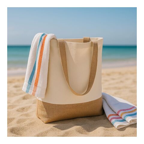 Bolsa de algodón y yute OEKO-TEX® 41 x 13 x 41 cm 320 g/m². Ecru | sin montaje de publicidad | no disponible | no disponible