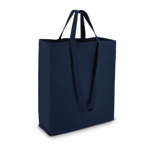 Bolsa de algodón OEKO-TEX® 38 x 10 x 42 cm 140 g/m². Azúl oscuro | sin montaje de publicidad | no disponible | no disponible