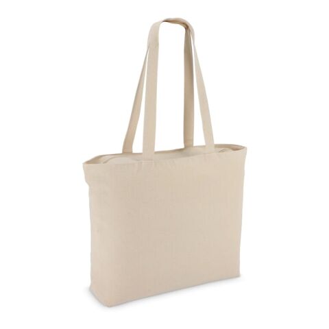 Bolsa Tote de algodón con cremallera OEKO-TEX® 47 x 11 x 35 cm 320 g/m². Ecru