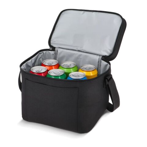 Bolsa térmica con doble compartimento R-PET 600D, 30 x 20 x 25 cm, 15 litros Negro