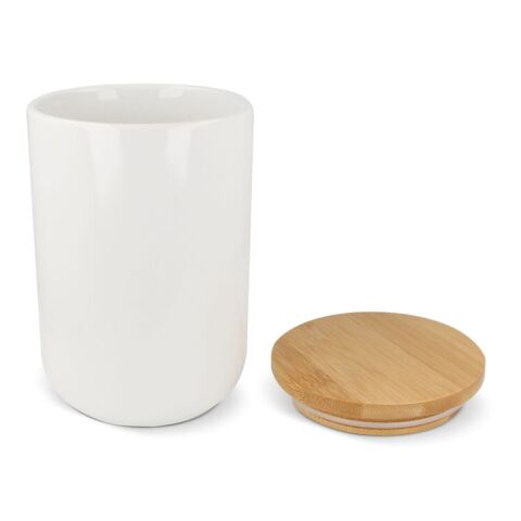 Bote Cerámica y Bambú 900ml Blanco | sin montaje de publicidad | no disponible | no disponible | no disponible