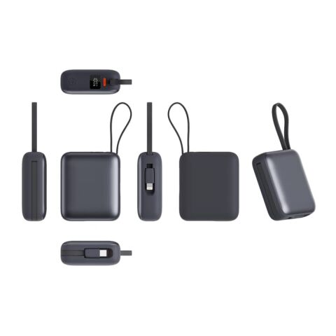 Nova Powerbank 22,5 W Power Delivery con cables integrados 10 000 mAh gris oscuro | sin montaje de publicidad | no disponible | no disponible