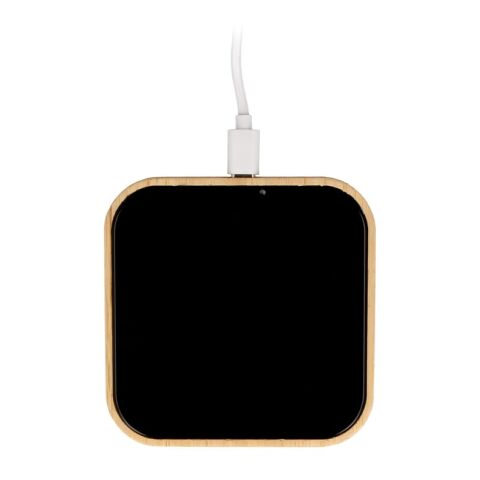 Cargador inalámbrico bambú y cristal 10W Negro | sin montaje de publicidad | no disponible | no disponible | no disponible