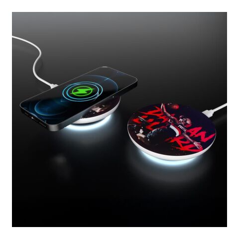 Cargador rápido inalámbrico de 15 W con indicador LED Blanco | sin montaje de publicidad | no disponible | no disponible