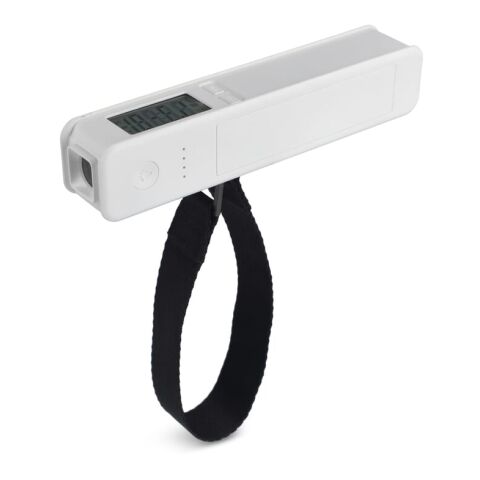 Powerbank 5 en 1 - Báscula de carga - Linterna - Regla - Medidor de temperatura Blanco | sin montaje de publicidad | no disponible | no disponible