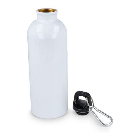 Botella de acero inoxidable reciclado de pared simple, 500 ml. Blanco | sin montaje de publicidad | no disponible | no disponible