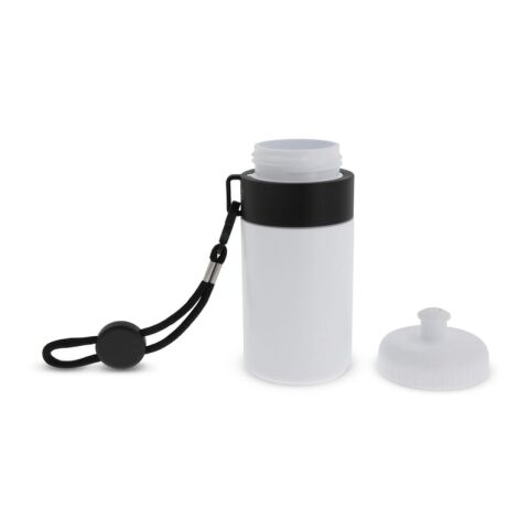 Botella de deporte con borde 500ml Blanco-Negro | sin montaje de publicidad | no disponible | no disponible | no disponible