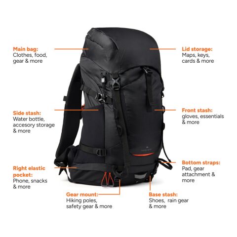 Mochila Nordic Drift Trail RCS 33L negro-naranja | sin montaje de publicidad | no disponible | no disponible