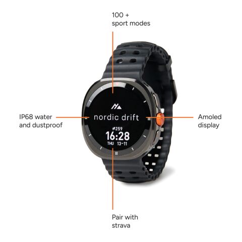 Reloj de alto rendimiento Nordic Drift Titan. negro | sin montaje de publicidad | no disponible | no disponible