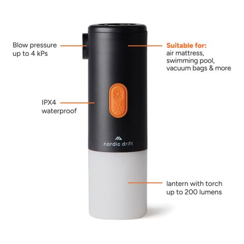 Bomba de aire camping y luz portátil Nordic Drift Titan negro | sin montaje de publicidad | no disponible | no disponible