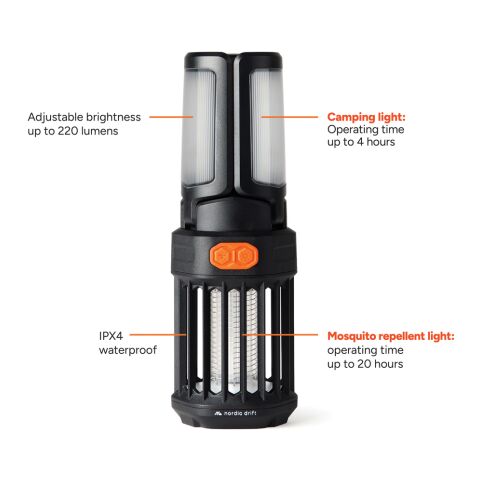 Lámpara camping anti mosquitos portátil Nordic Drift Titan negro | sin montaje de publicidad | no disponible | no disponible