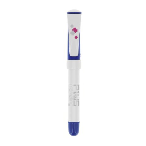 BIC® XS Finestyle Blanco-azul marino | tinta azul | Impresión De Pantalla 1 color | Cuerpo-Centrado al Clip | 25.00 mm x 35.00 mm