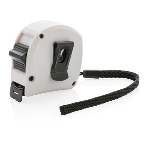 Flexómetro de bambú FSC® de plástico reciclado RCS 5M/19mm blanco | sin montaje de publicidad | no disponible | no disponible