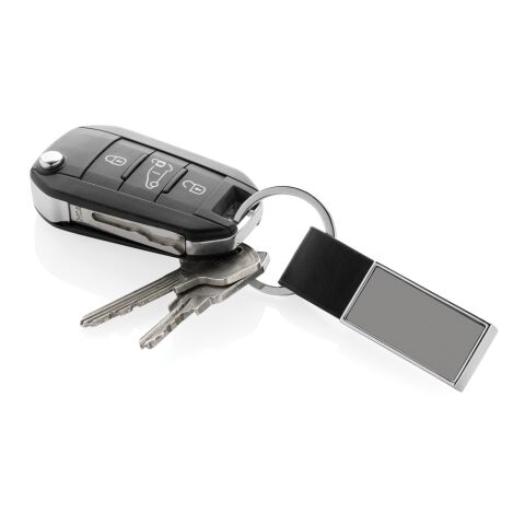 Llavero de PU de lujo aleación de zinc reciclado RCS negro | sin montaje de publicidad | no disponible | no disponible