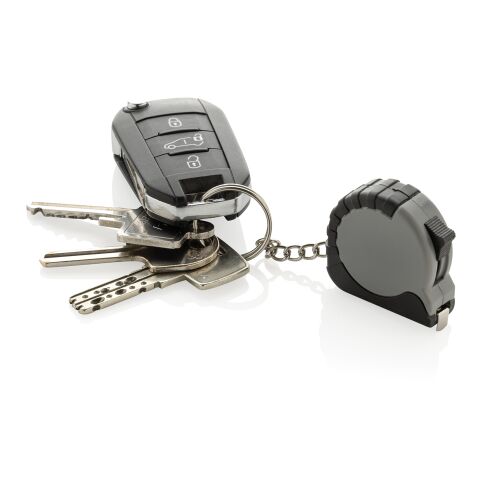 Llavero con cinta de 1m de ABS reciclado MeasureMate RCS gris | sin montaje de publicidad | no disponible | no disponible