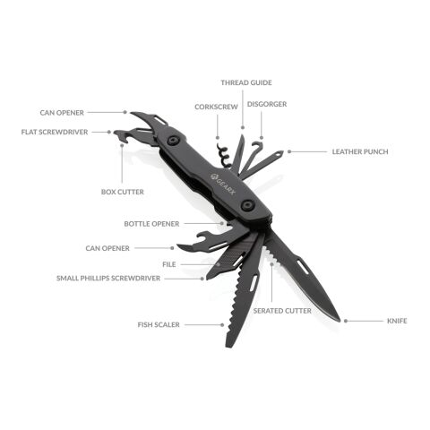 Cuchillo multifuncional Gear X negro | sin montaje de publicidad | no disponible | no disponible