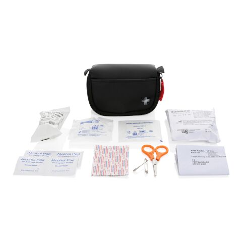 Estuche de primeros auxilios RCS de nobuk reciclado y PU negro | sin montaje de publicidad | no disponible | no disponible