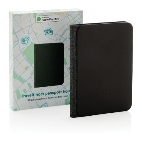 Porta pasaporte Trackmate poliéster RCS con localización negro | sin montaje de publicidad | no disponible | no disponible