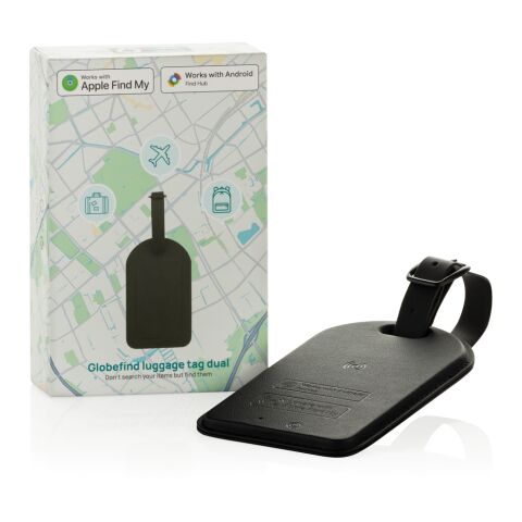 Etiqueta equipaje Globefind Dual RCS localización mundial negro | sin montaje de publicidad | no disponible | no disponible