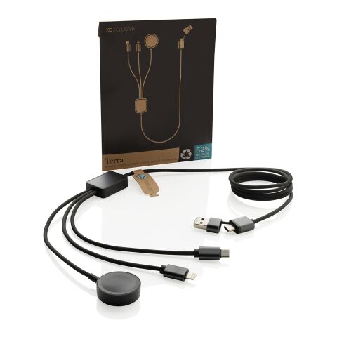 Cable de carga 6 en 1 Terra RCS rPET con cargador de reloj gris | sin montaje de publicidad | no disponible | no disponible
