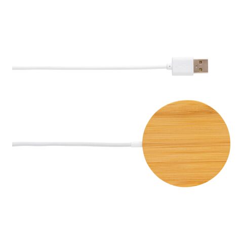 Cargador inalámbrico magnético de bambú de 10W marron | sin montaje de publicidad | no disponible | no disponible
