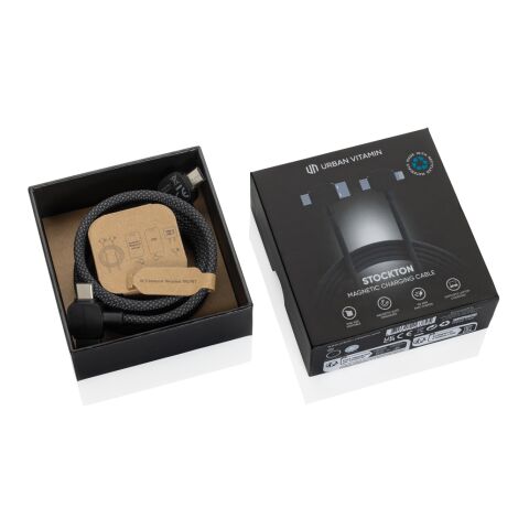 Cable magnético TPE/PET reciclado Urban Vitamin Stockton 65W negro | sin montaje de publicidad | no disponible | no disponible