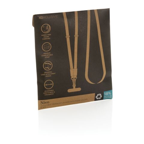 Cordón bandolera de PET reciclado Nivo RCS negro | sin montaje de publicidad | no disponible | no disponible