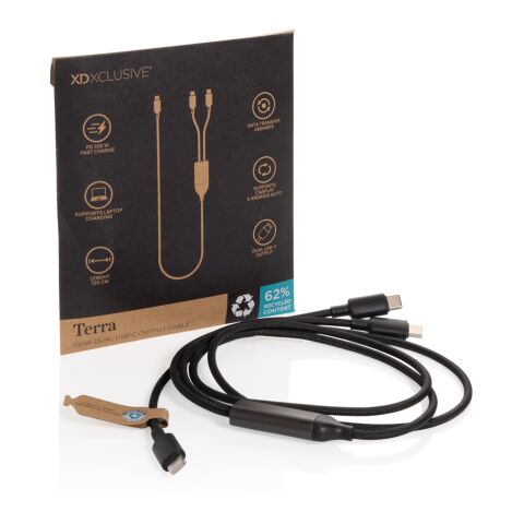 Cable de salida dual USB-C Terra 100W RCS negro-gris