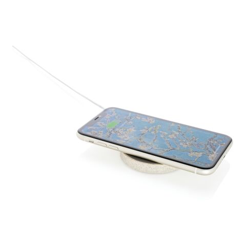 Base de carga inalámbrica 5W redonda de Paja de Trigo marrón | sin montaje de publicidad | no disponible | no disponible