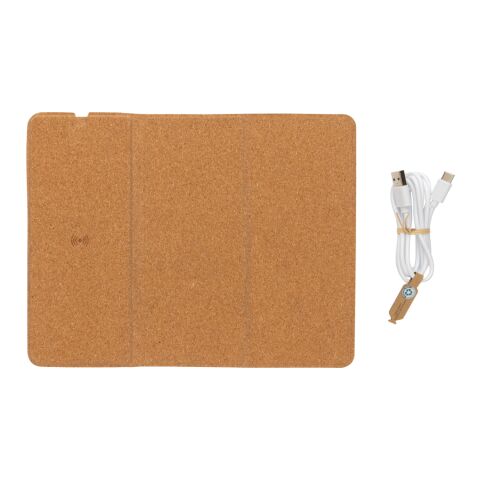 Alfombrilla de ratón de corcho carga inalámbrica 10W FSC® marron | sin montaje de publicidad | no disponible | no disponible