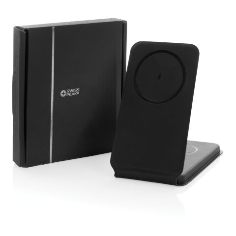 Cargador inalámbrico magnético Swiss Peak RCS rPU 15W 3 en 1 negro | sin montaje de publicidad | no disponible | no disponible