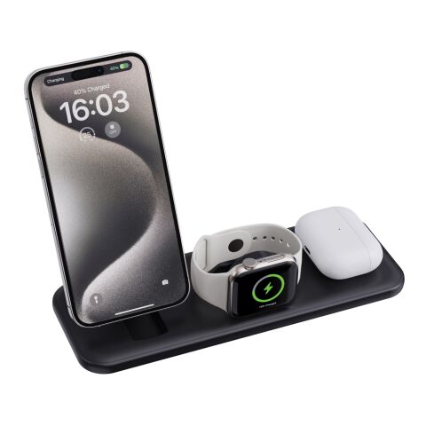 Cargador magnético 3 en 1 de 15W Urban Vitamin Torrance negro | sin montaje de publicidad | no disponible | no disponible