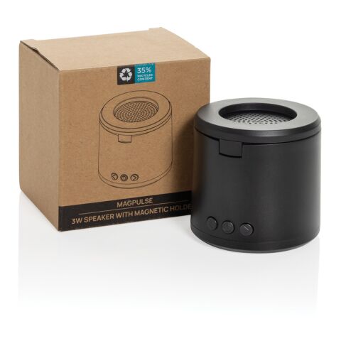 Altavoz Magpulse RCS plástico reciclado 3W soporte magnético negro | sin montaje de publicidad | no disponible | no disponible