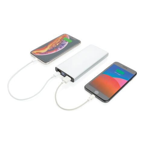 Powerbank PD de aluminio de 18W y 10.000 mAh plata | sin montaje de publicidad | no disponible | no disponible